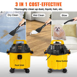 VEVOR Wet Dry Vac 3 in 1 Shop Vacuum with Blowing Function Portable Attachments to Clean Floor