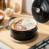 Velaze Enameled 7.5Qt. Cast Iron Round Dutch Oven