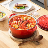 Velaze Enameled 7.5Qt. Cast Iron Round Dutch Oven