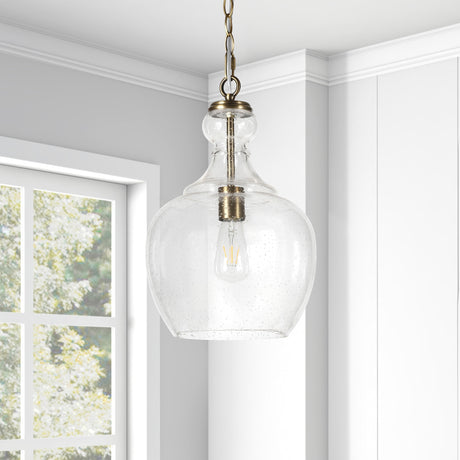 Verona 11" Wide Pendant with Glass Shade - 11" Wide