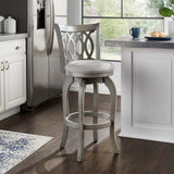 Verona Linen Scroll-back Swivel 29-inch Bar Stool by iNSPIRE Q Classic