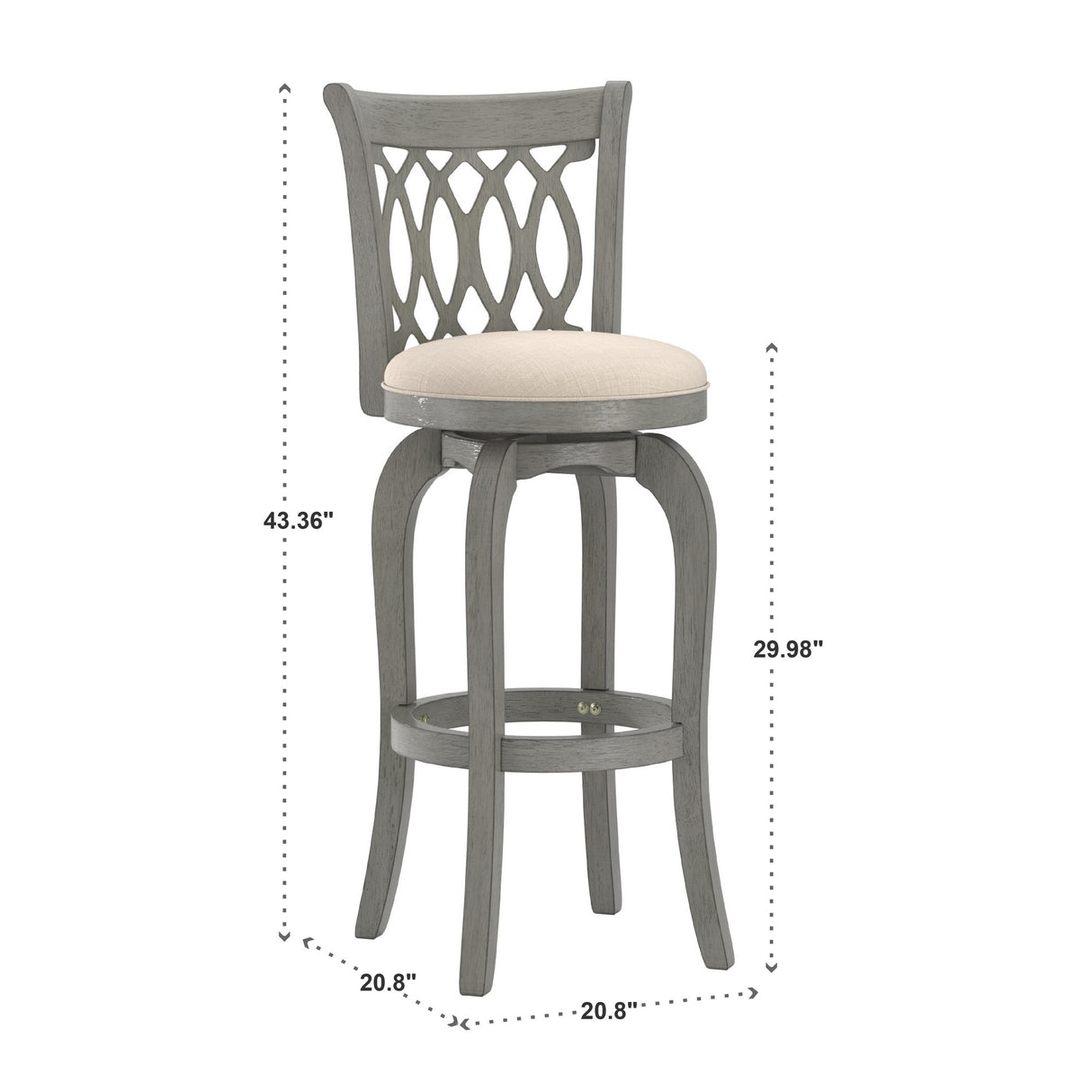 Verona Linen Scroll-back Swivel 29-inch Bar Stool by iNSPIRE Q Classic