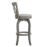 Verona Linen Scroll-back Swivel 29-inch Bar Stool by iNSPIRE Q Classic