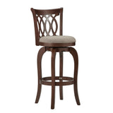 Verona Linen Scroll-back Swivel 29-inch Bar Stool by iNSPIRE Q Classic