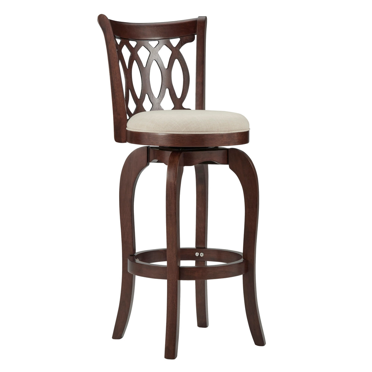 Verona Linen Scroll-back Swivel 29-inch Bar Stool by iNSPIRE Q Classic