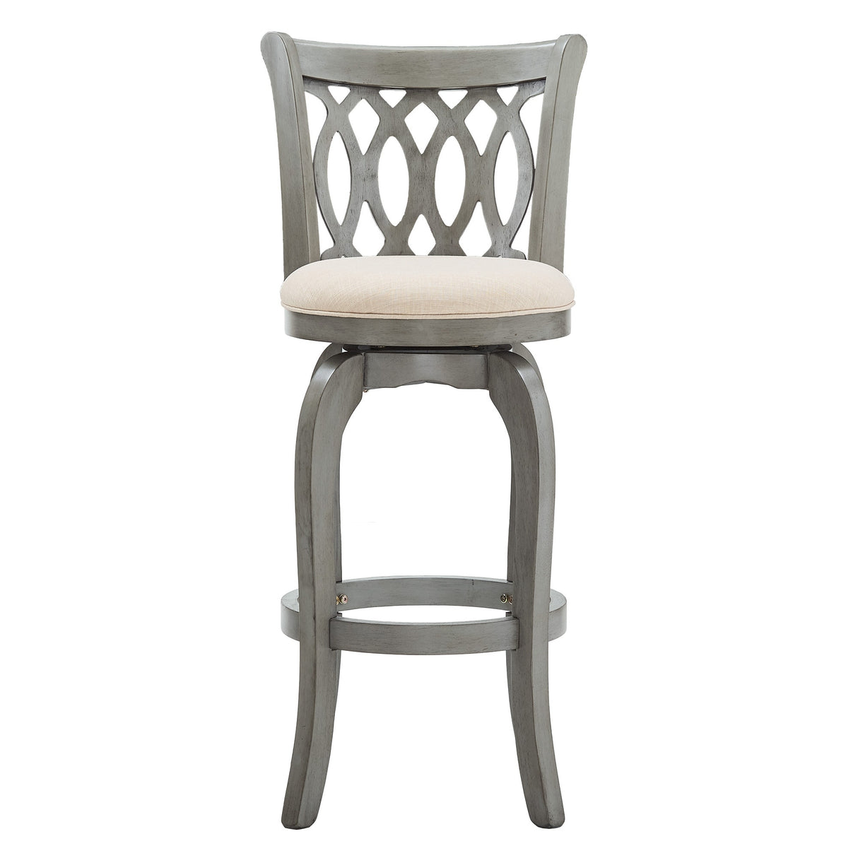 Verona Linen Scroll-back Swivel 29-inch Bar Stool by iNSPIRE Q Classic