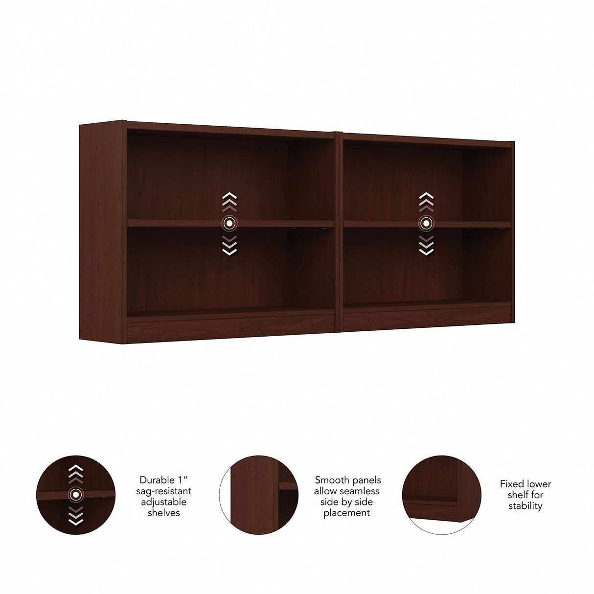 Universal 2 Shelf Bookcase Set of 2 by Bush Furniture