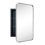 TEHOME WH Recessed Framed Medicine Cabinet with Mirror and Adjustable Shelves