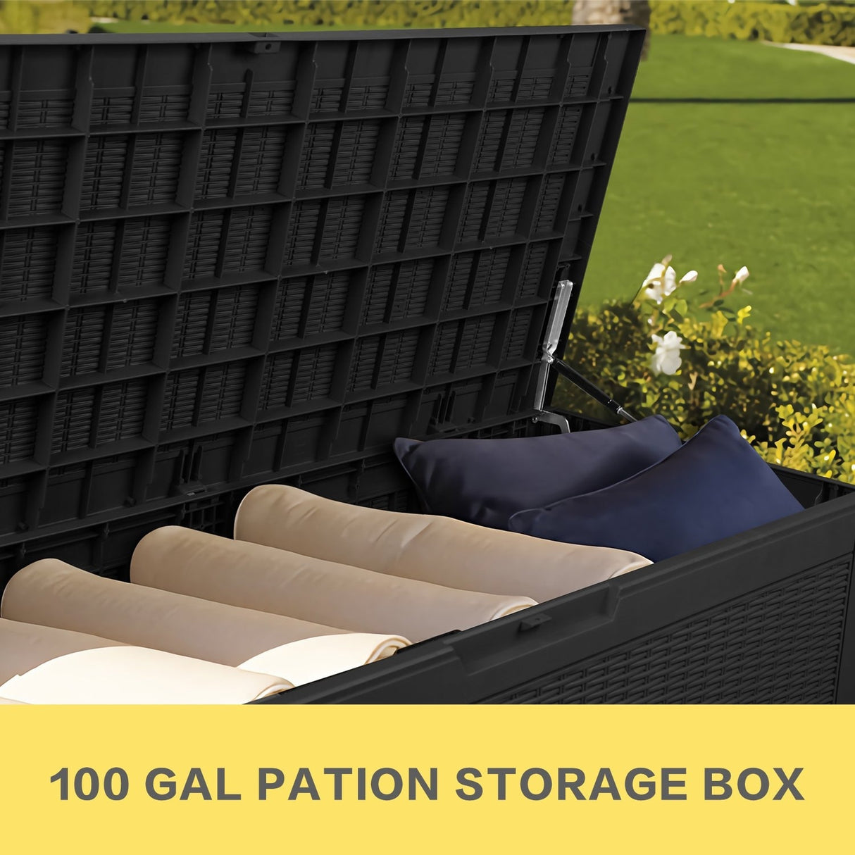 Walnew 100 Gallon Outdoor Box Deck Plastic Resin Storage Box