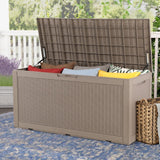 Lacoo 100-120 Gallon Patio Storage Box All Weather Plastic Deck Box