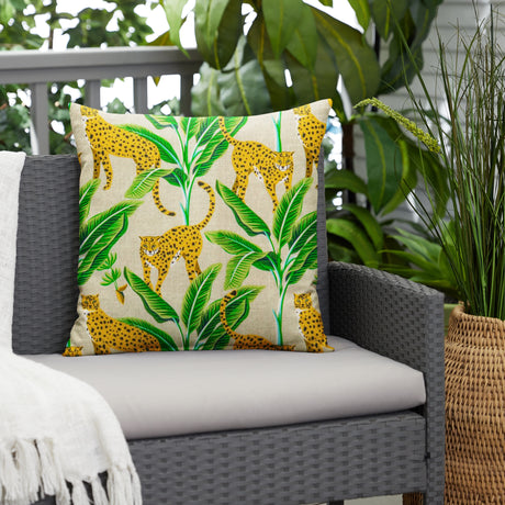 Sorra Home Yellow and Green Indoor/Outdoor Single Pillow, Knife Edge