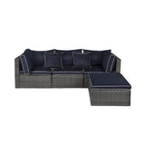 York 4-Piece Outdoor Patio Modular Sectional Sofa with Cushions