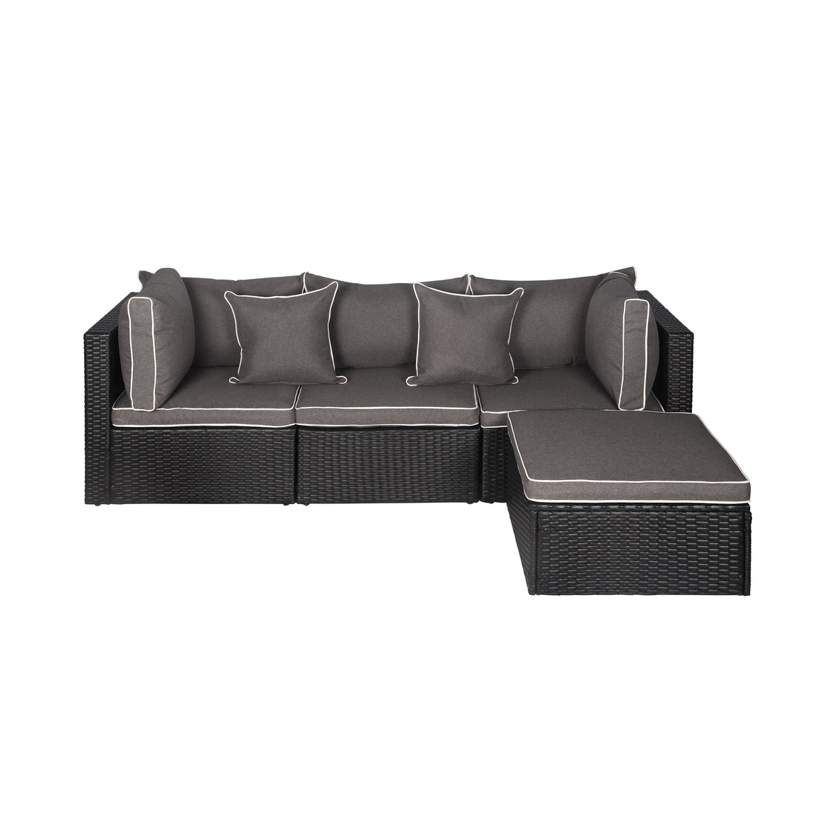 York 4-Piece Outdoor Patio Modular Sectional Sofa with Cushions