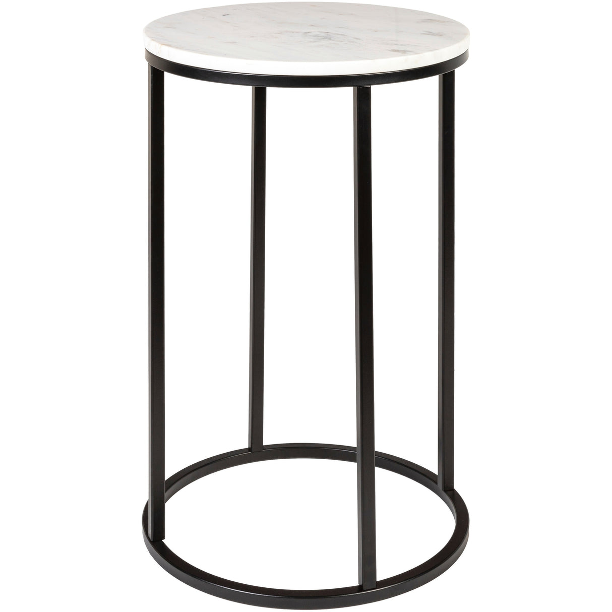 Zarna Modern Round Mixed Material Frame End Table - 24"H x 14"W x 14"D