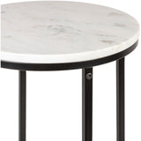 Zarna Modern Round Mixed Material Frame End Table - 24"H x 14"W x 14"D