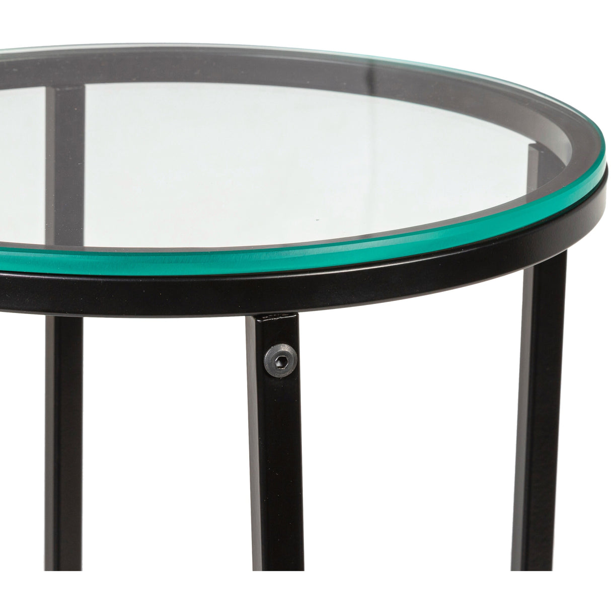 Zarna Modern Round Mixed Material Frame End Table - 24"H x 14"W x 14"D