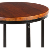 Zarna Modern Round Mixed Material Frame End Table - 24"H x 14"W x 14"D