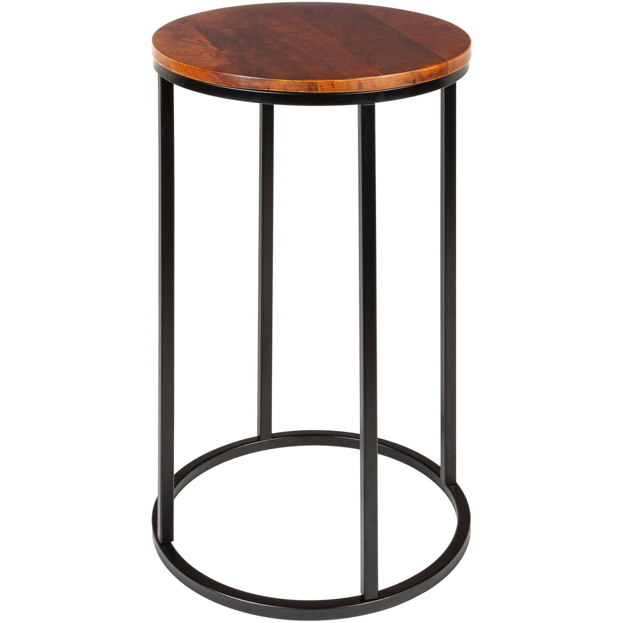 Zarna Modern Round Mixed Material Frame End Table - 24"H x 14"W x 14"D